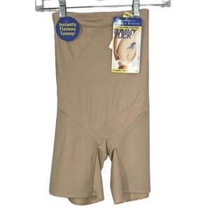 NWT Slimshaper High Waist Thigh Slimmer Smoothing Shorts Beige Shapewear S Woman